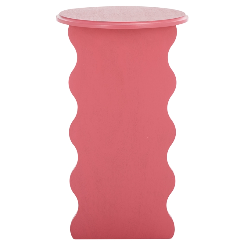 Safavieh Lilith Wavy Wood Accent Table in Rose