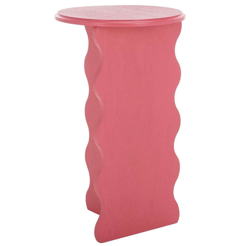 Safavieh Lilith Wavy Wood Accent Table in Rose