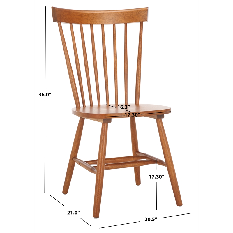Safavieh Parker Wood Spindle Dining Chair (Set Of 2) in Walnut