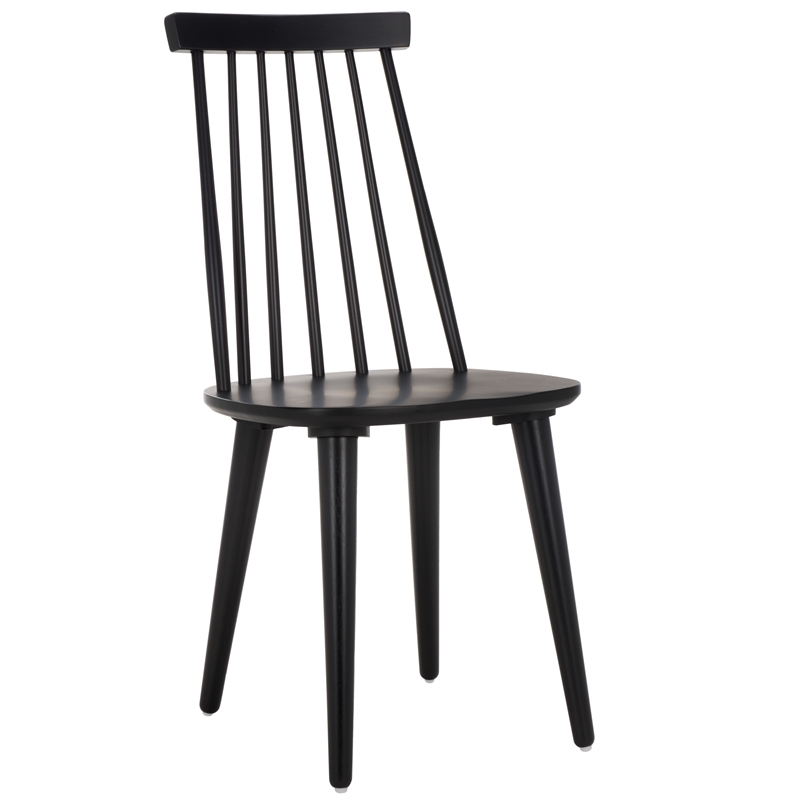 Safavieh Burris Wood Side Chair in Matte Black