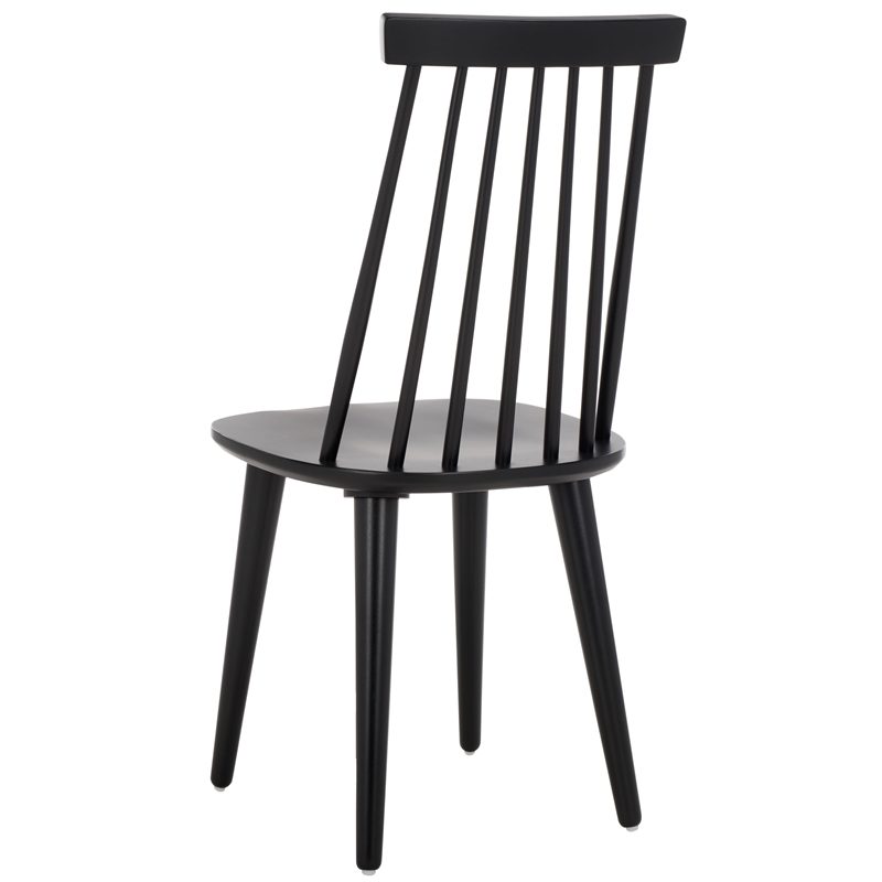 Safavieh Burris Wood Side Chair in Matte Black