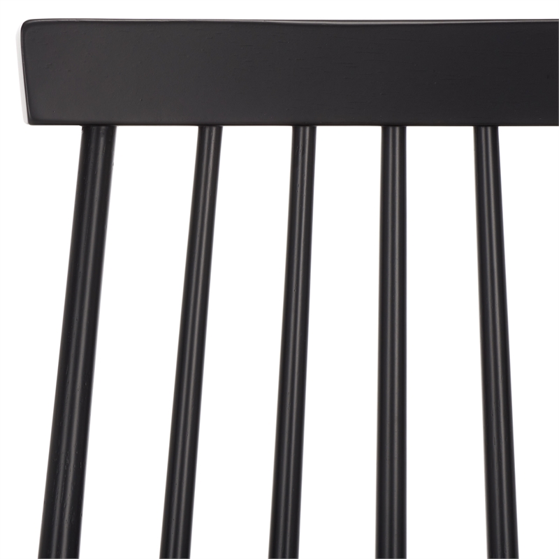 Safavieh Burris Wood Side Chair in Matte Black