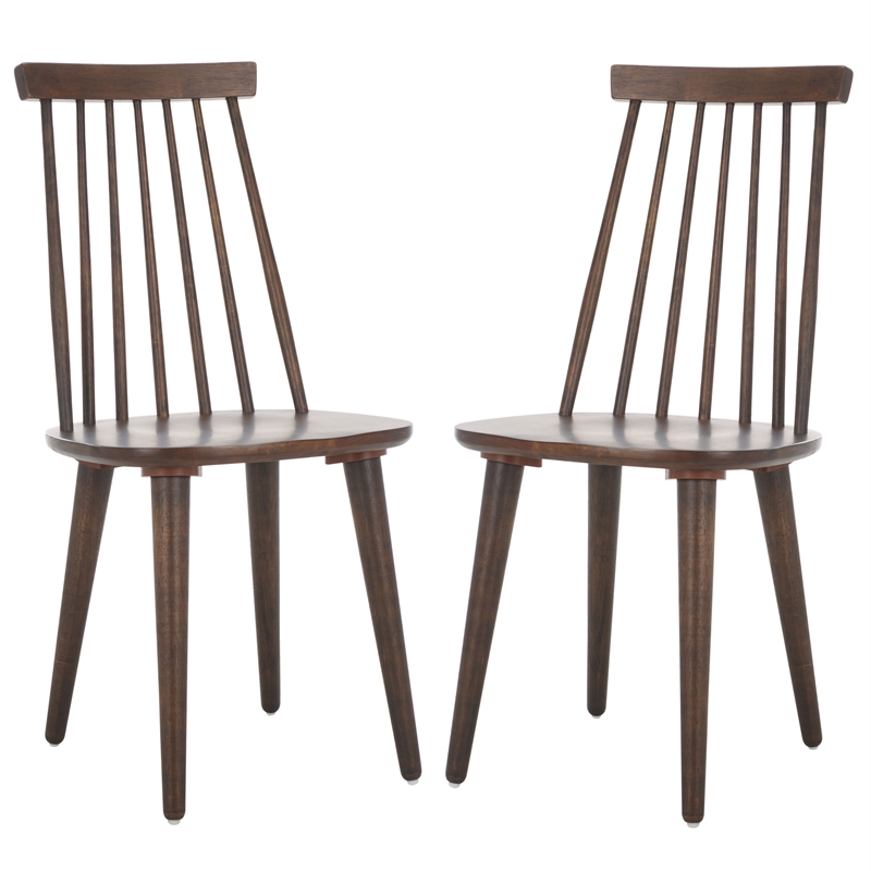 Safavieh Burris Wood Side Chair in Dark Walnut