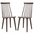 Safavieh Burris Wood Side Chair in Dark Walnut