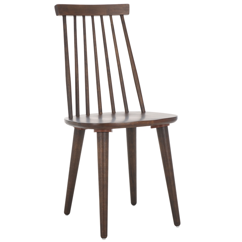 Safavieh Burris Wood Side Chair in Dark Walnut