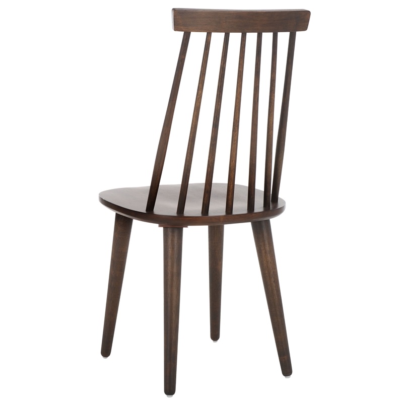 Safavieh Burris Wood Side Chair in Dark Walnut