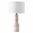 Safavieh Tywin Travertine and Iron Table Lamp in White