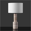 Safavieh Tywin Travertine and Iron Table Lamp in White