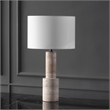 Safavieh Tywin Travertine and Iron Table Lamp in White