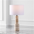 Safavieh Tywin Travertine and Iron Table Lamp in White