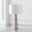 Safavieh Tywin Travertine and Iron Table Lamp in White