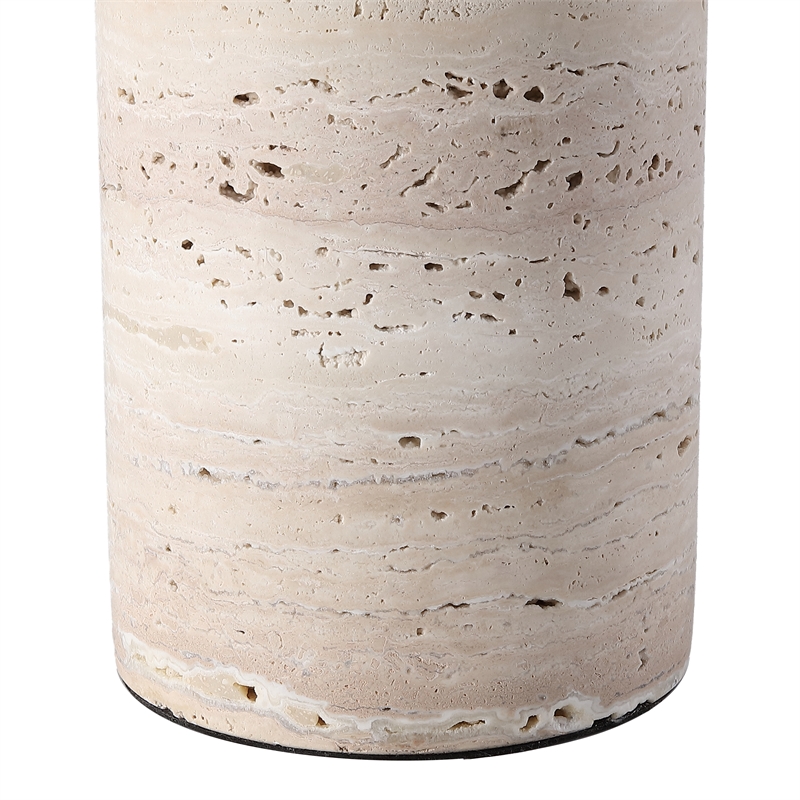 Safavieh Tywin Travertine and Iron Table Lamp in White