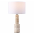 Safavieh Tywin Travertine and Iron Table Lamp in White