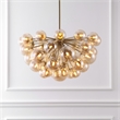 Safavieh Raphaela Glass and Iron Globe Chandelier in Gold / White