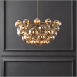 Safavieh Raphaela Glass and Iron Globe Chandelier in Gold / White