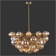 Safavieh Raphaela Glass and Iron Globe Chandelier in Gold / White