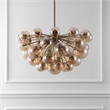 Safavieh Raphaela Glass and Iron Globe Chandelier in Gold / White
