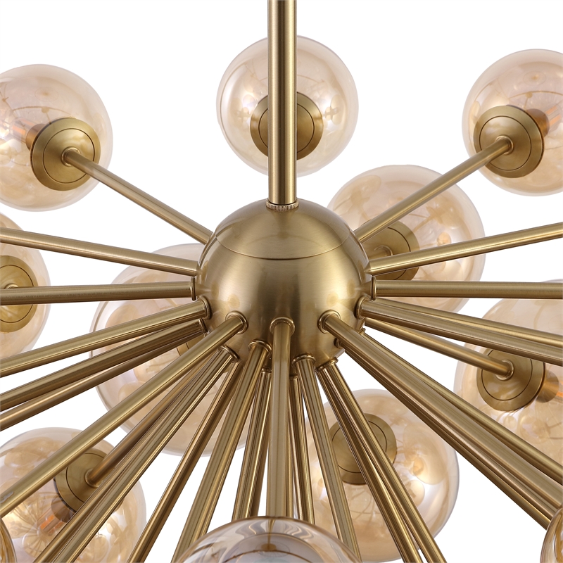 Safavieh Raphaela Glass and Iron Globe Chandelier in Gold / White