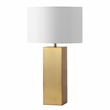 Safavieh Hank Iron Square Table Lamp in Gold / White