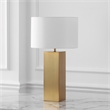 Safavieh Hank Iron Square Table Lamp in Gold / White