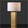 Safavieh Hank Iron Square Table Lamp in Gold / White