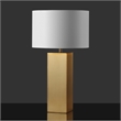 Safavieh Hank Iron Square Table Lamp in Gold / White