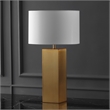 Safavieh Hank Iron Square Table Lamp in Gold / White