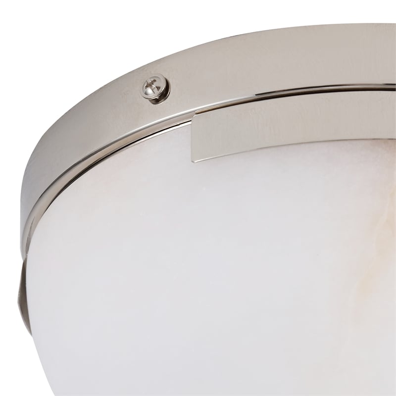 Safavieh Eddie Alabaster Iron Flush Mount in Silver / Off White