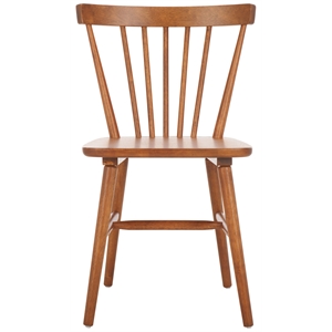 Safavieh Winona Wood and Steel Spindle Back Dining Chair in Brown