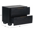 Safavieh Beethoven Solid Wood 2 Drawer Nightstand in Black