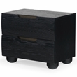 Safavieh Beethoven Solid Wood 2 Drawer Nightstand in Black