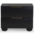 Safavieh Beethoven Solid Wood 2 Drawer Nightstand in Black