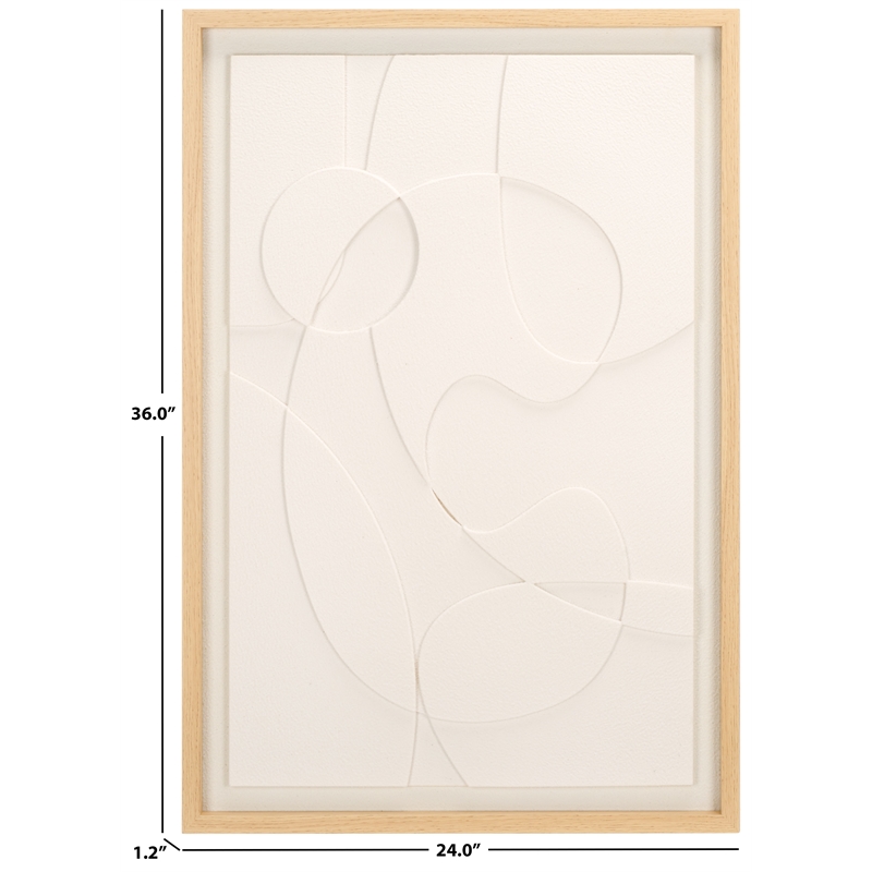 Safavieh Snow Dy Trails Wood and Iron Framed Dimensional Art in White