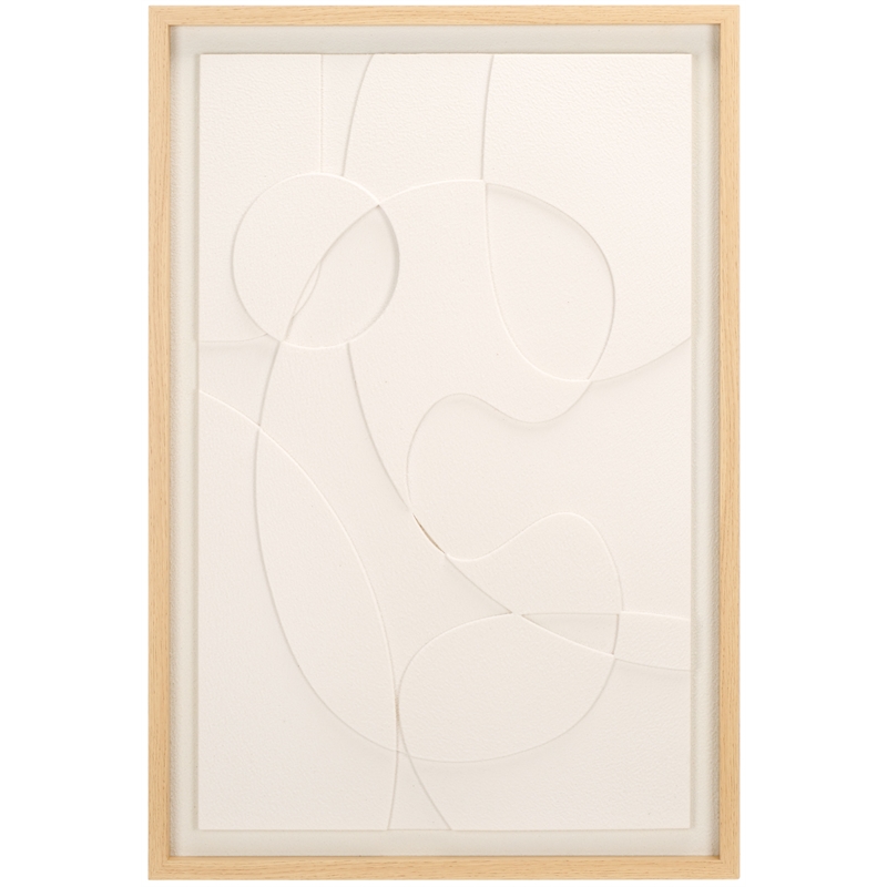 Safavieh Snow Dy Trails Wood and Iron Framed Dimensional Art in White