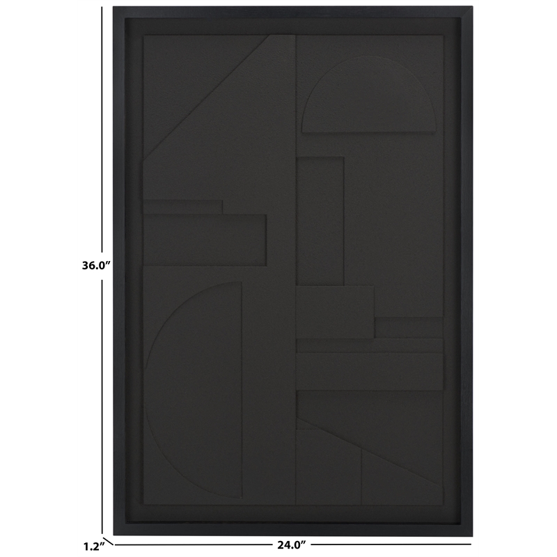 Safavieh Power Outage Wood and Iron Framed Dimensional Art in Black