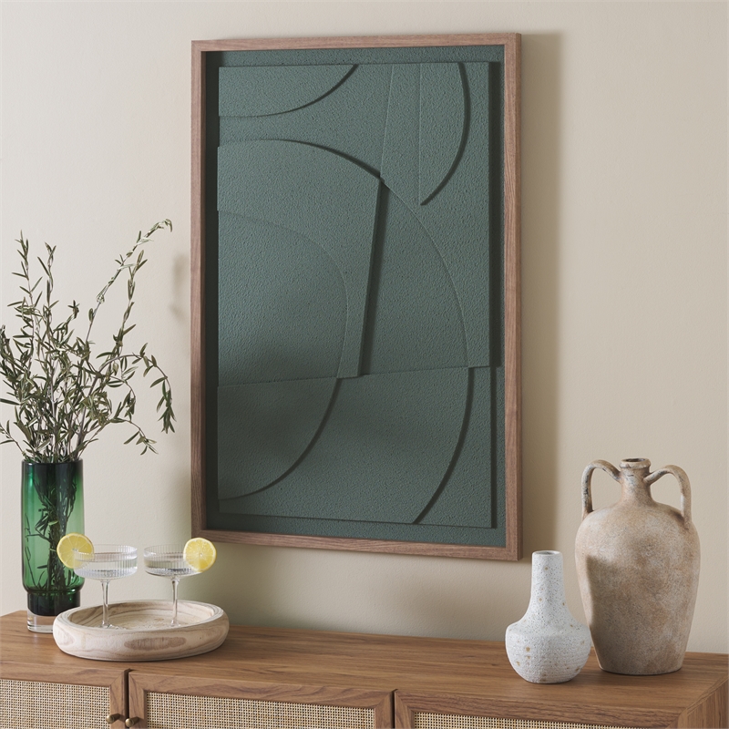 Safavieh Natures Edge Wood and Iron Framed Dimensional Art in Green