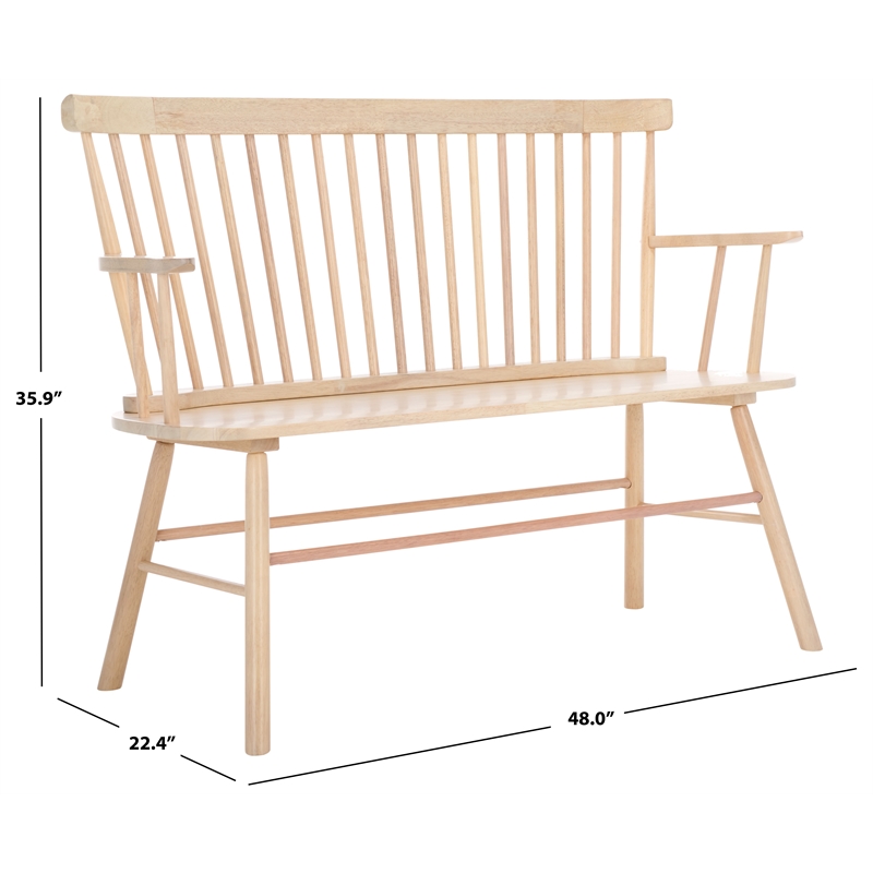 Safavieh Addison Wood Spindleback Settee in White