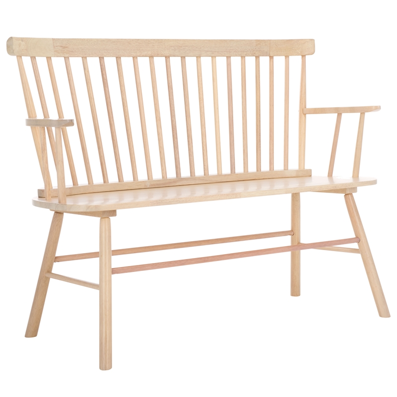 Safavieh Addison Wood Spindleback Settee in White