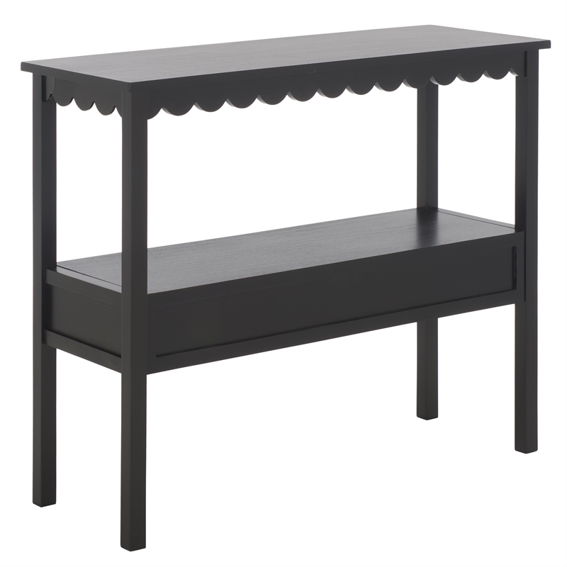 Safavieh Haven Wood Lower 2 Drw Console in Matte Black