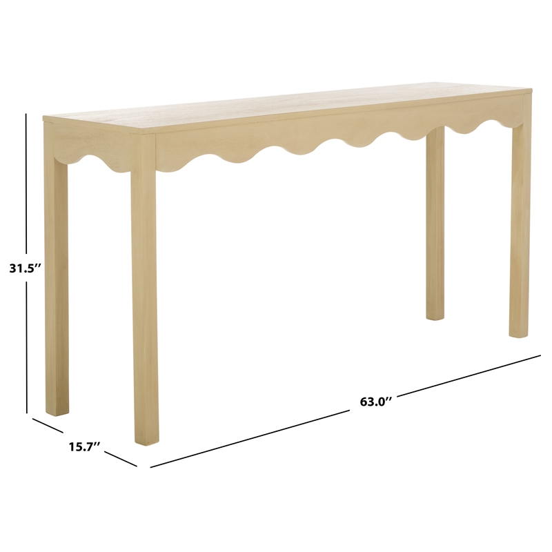 Safavieh Lilith Wavy Wood Console in Natural