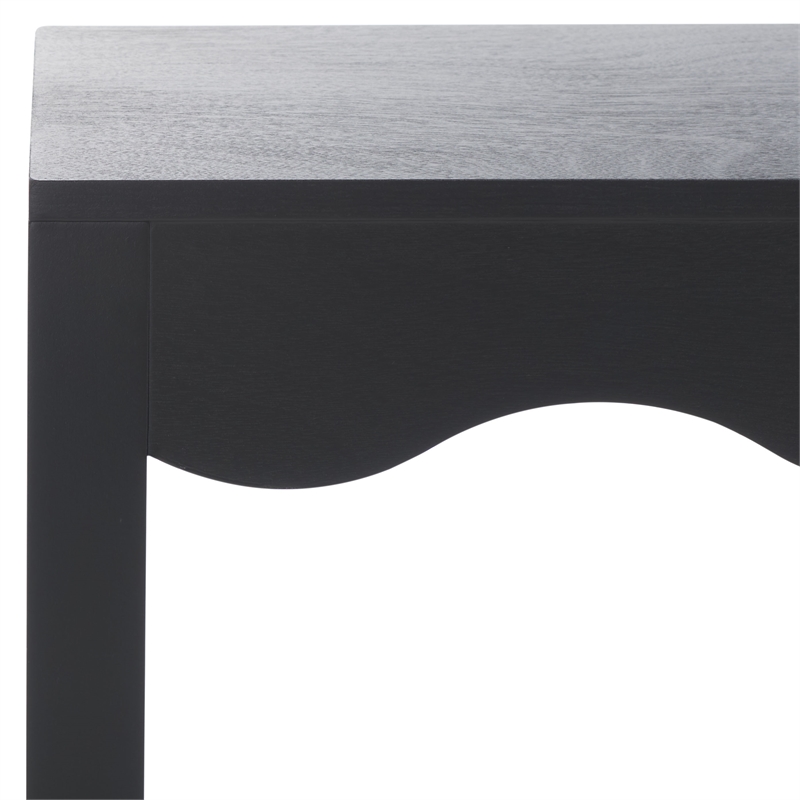 Safavieh Lilith Wavy Wood Console in Matte Black