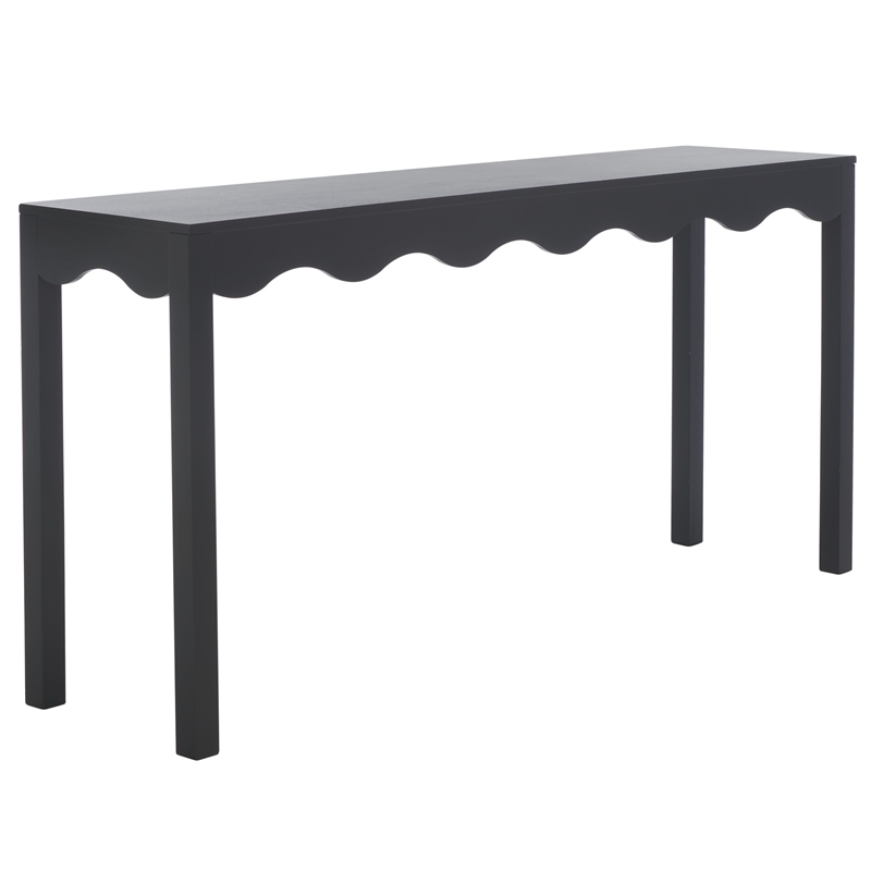 Safavieh Lilith Wavy Wood Console in Matte Black