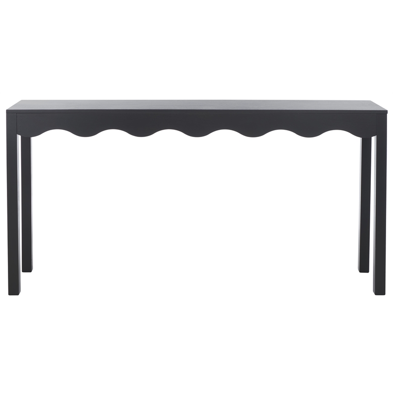 Safavieh Lilith Wavy Wood Console in Matte Black