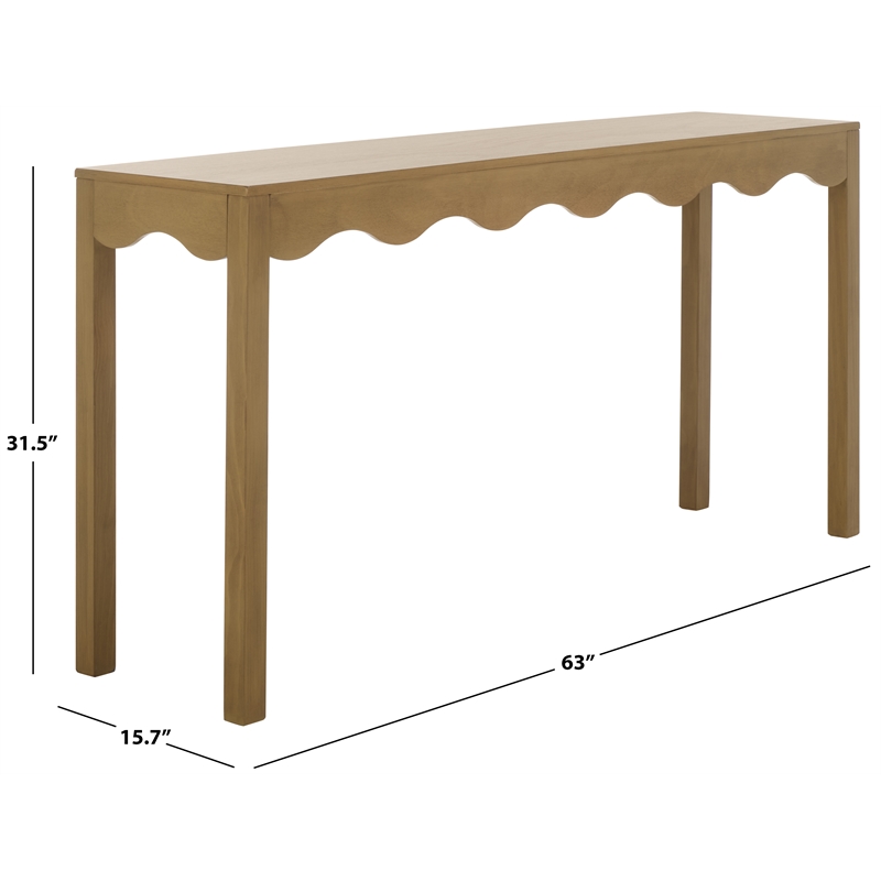 Safavieh Lilith Wavy Wood Console in Brown