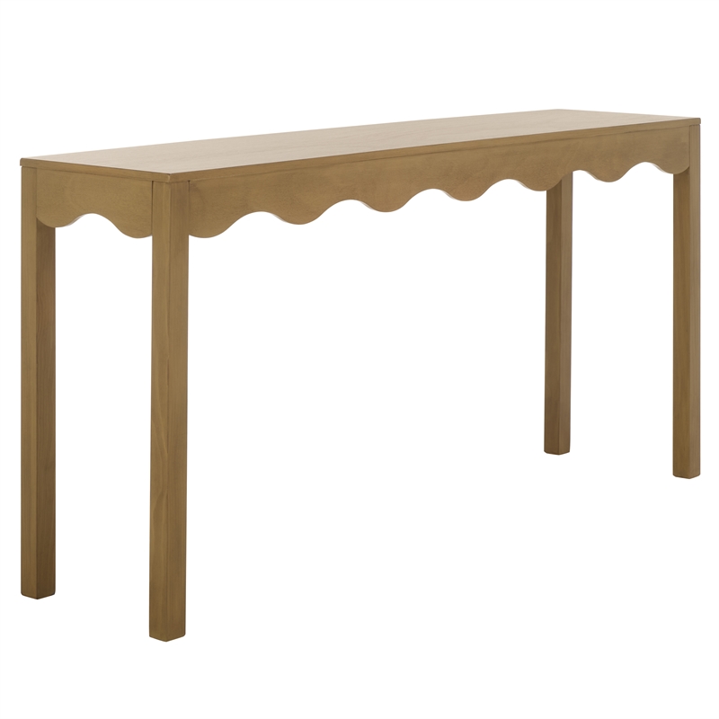 Safavieh Lilith Wavy Wood Console in Brown