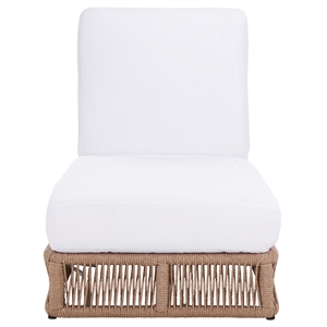Safavieh Gillian Steel and Polyester Sunlounger in Natural / White
