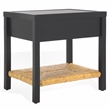 Safavieh Berlynne Wood and Banana Stem Shelf Nightstand in Black / Natural