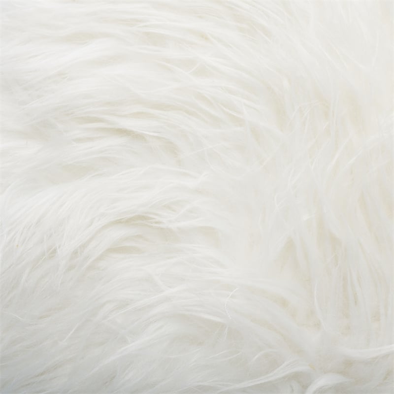 Safavieh Caspian Wood Foot Stool in White / Silver