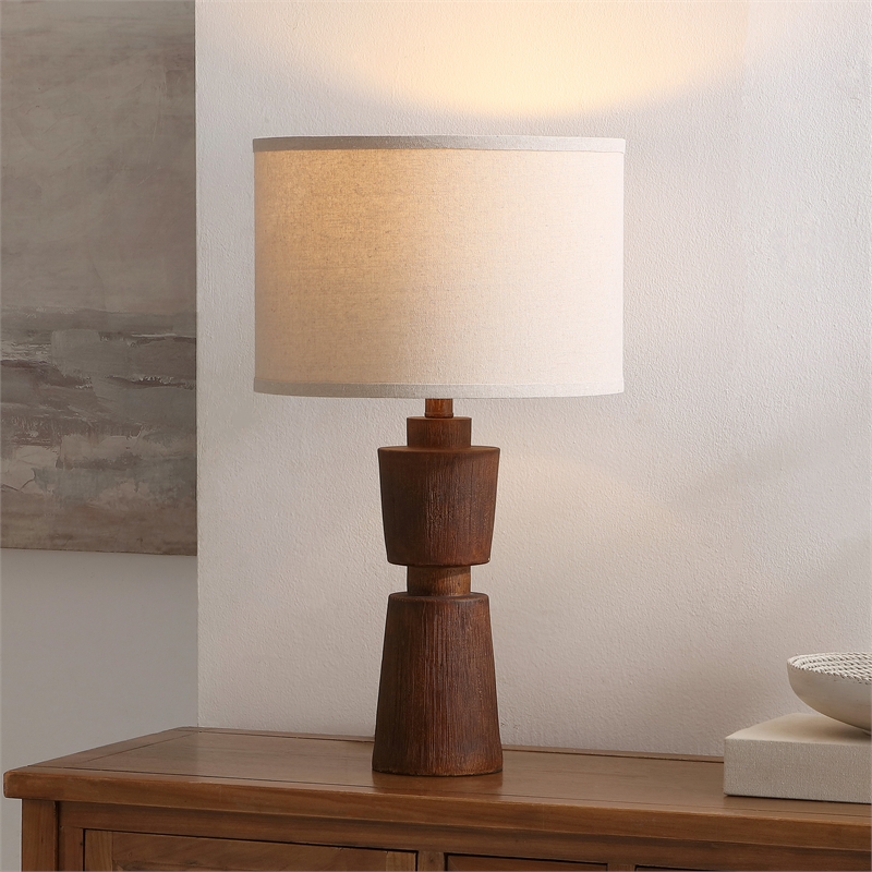 Safavieh Nici Resin Table Lamp in Brown