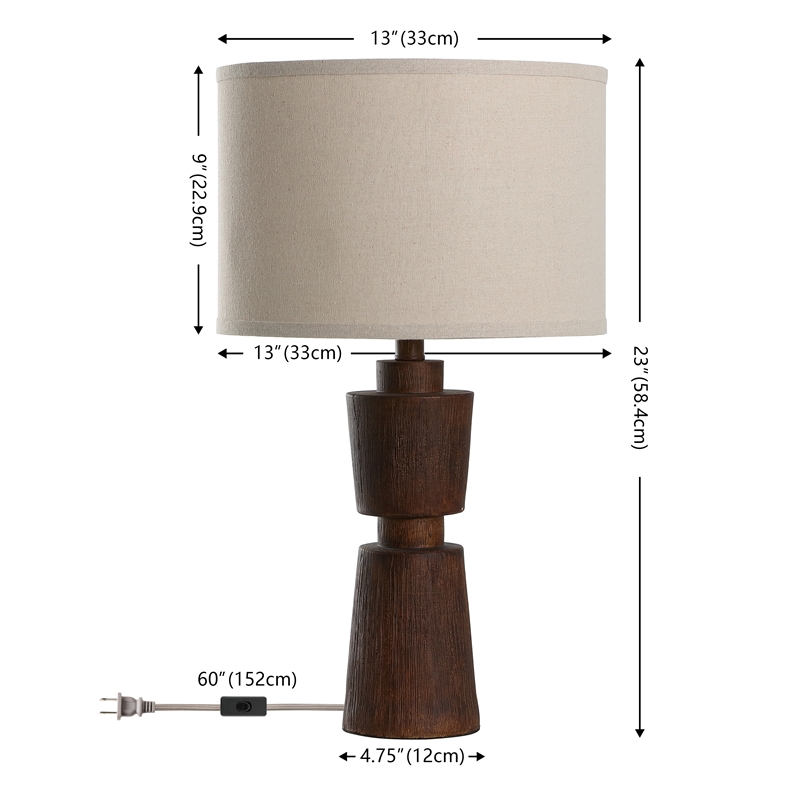 Safavieh Nici Resin Table Lamp in Brown